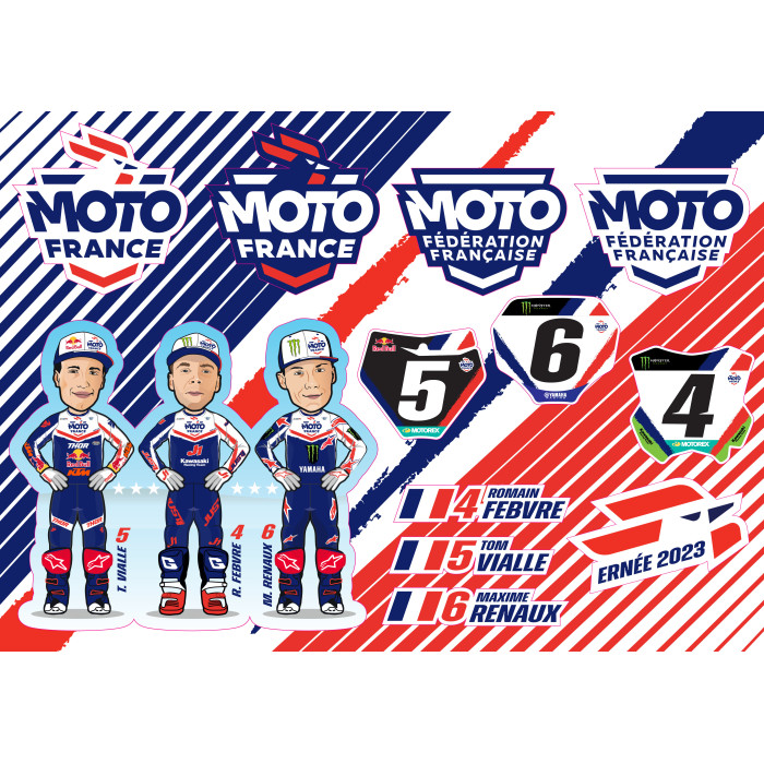 Planche Stickers Équipe de France - Motocross des Nations